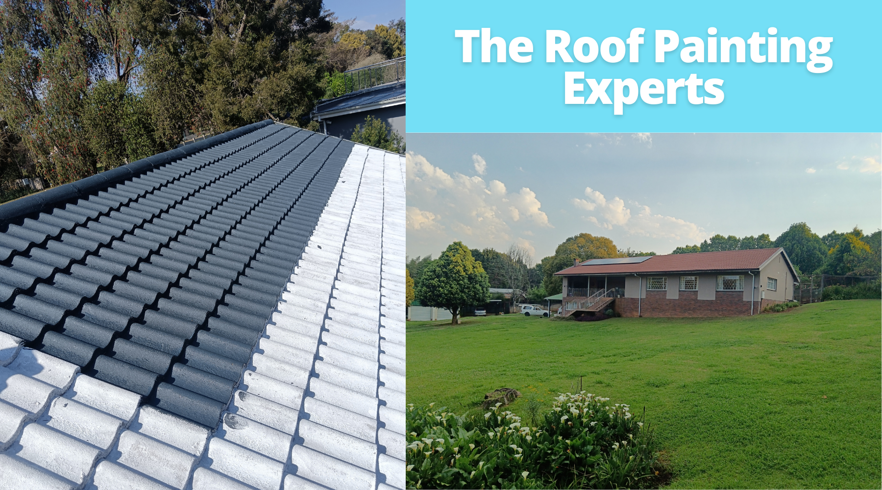 Expert roof spray painting application on a residential home in Pietermaritzburg.